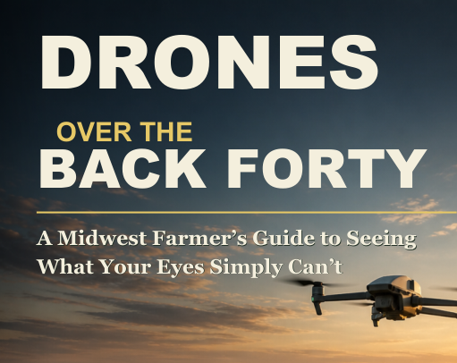 Full wrap paperback cover for Drones Over the Back Forty